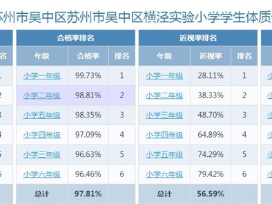 横泾实验小学2024-2025第一学期《国家学生体质健康标准》测试情况
